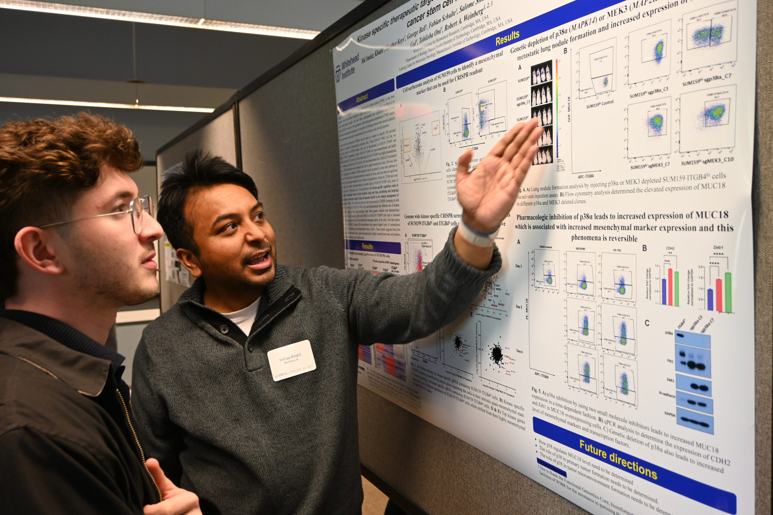 Md Imtiaz Khalil, a postdoc in Robert Weinberg’s lab, discussed his work exploring how kinase-mediated signaling regulates phenotypic plasticity in triple-negative breast cancer.